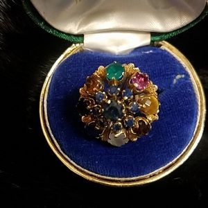 Vintage 12kt Princess Cocktail ring from Thailand